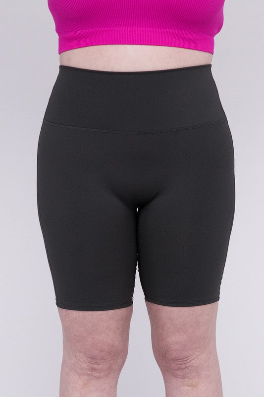 Plus Size Athletic High Rise Biker Shorts