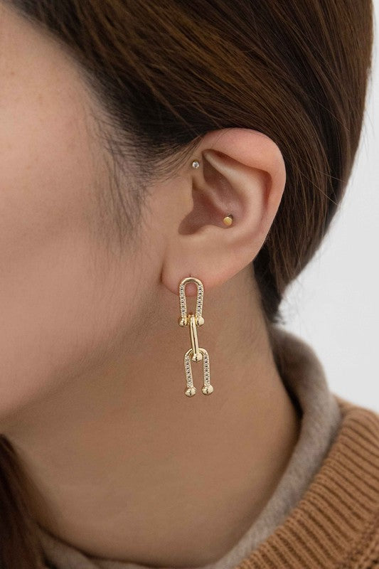 U Link Drop Earrings