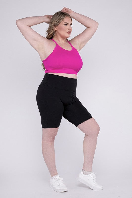 Plus Size Athletic High Rise Biker Shorts