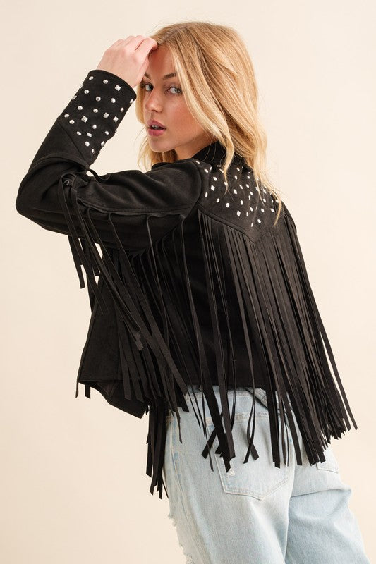 Studded Fringe Western Jacket