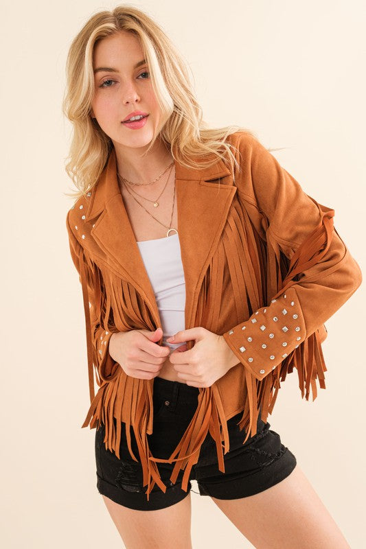 Studded Fringe Western Jacket