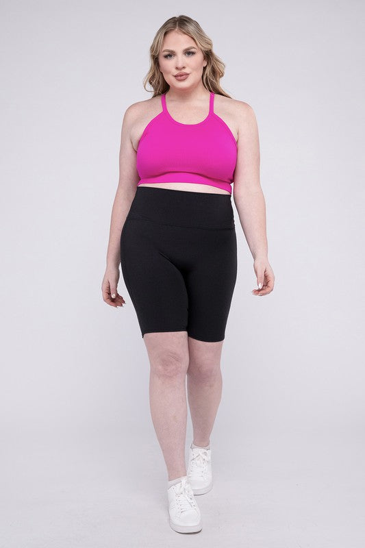 Plus Size Athletic High Rise Biker Shorts