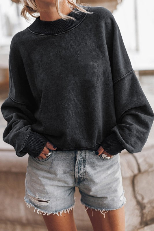 Mineral Washed Acid Dye Sweatshirt Pullover