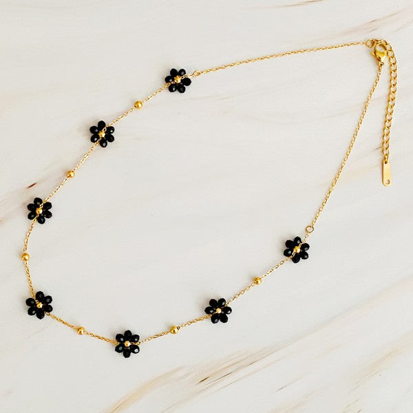 Flower Field Romance Beaded Necklace