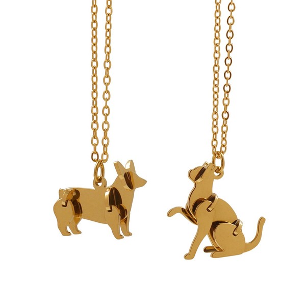 Dog and Cat Necklace with movable parts