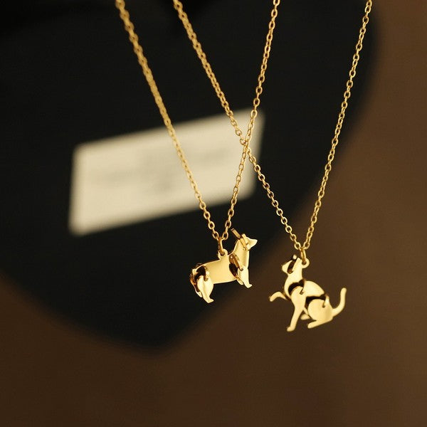 Dog and Cat Necklace with movable parts