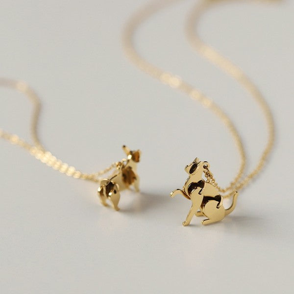 Dog and Cat Necklace with movable parts