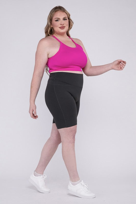 Plus Size Athletic High Rise Biker Shorts