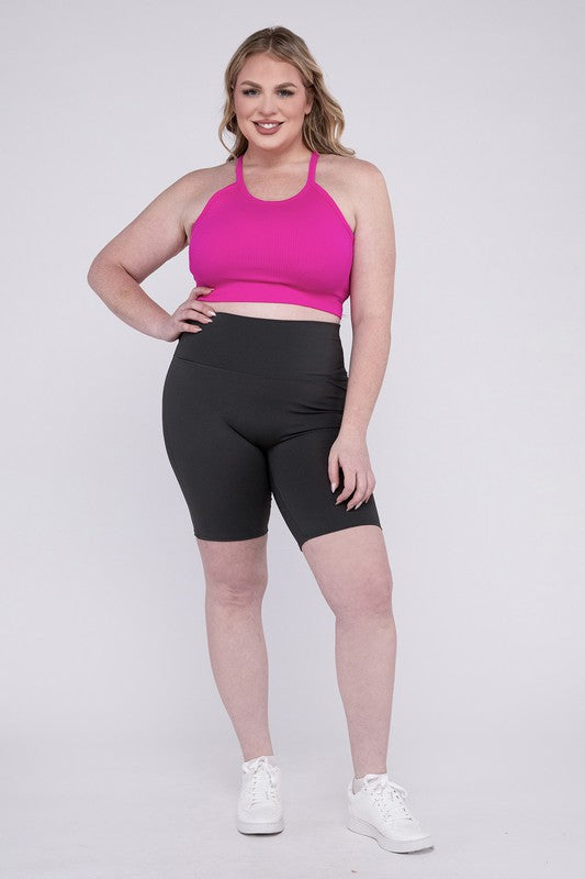 Plus Size Athletic High Rise Biker Shorts