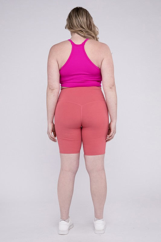 Plus Size Athletic High Rise Biker Shorts