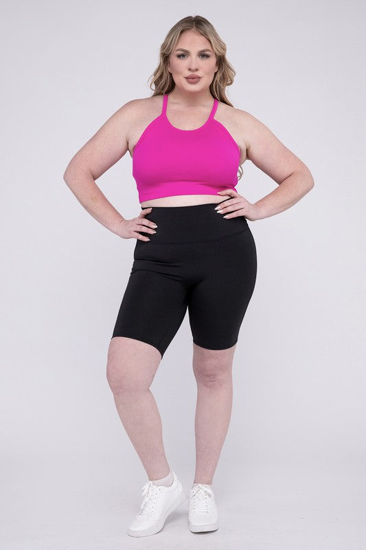 Plus Size Athletic High Rise Biker Shorts