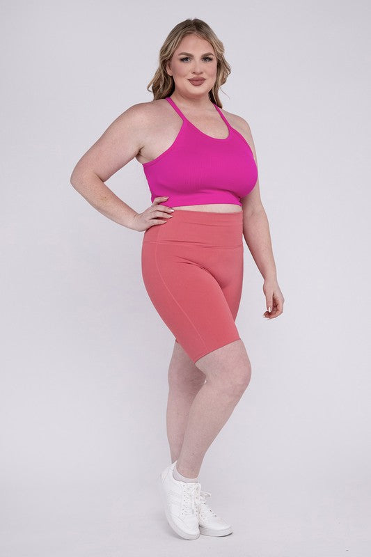 Plus Size Athletic High Rise Biker Shorts