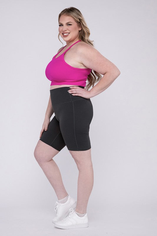 Plus Size Athletic High Rise Biker Shorts