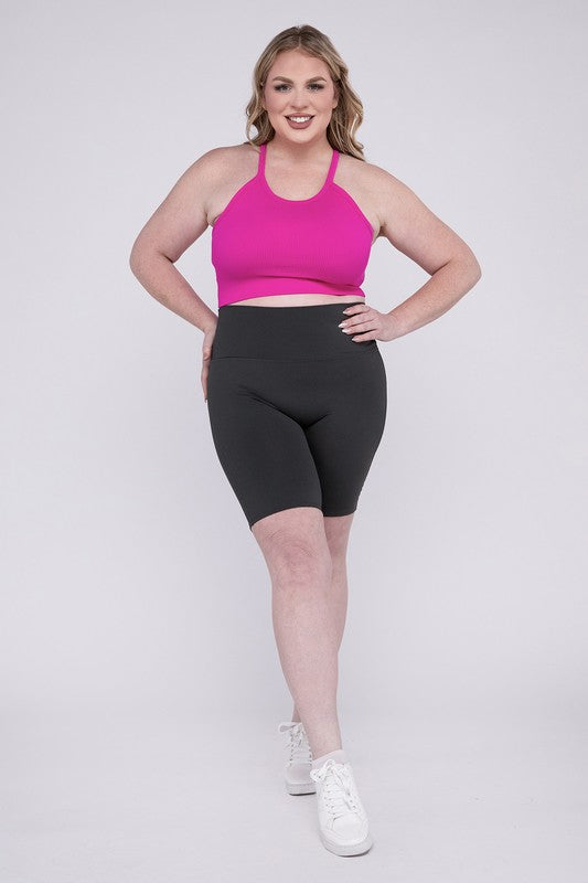 Plus Size Athletic High Rise Biker Shorts