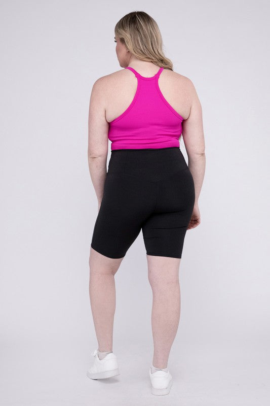 Plus Size Athletic High Rise Biker Shorts