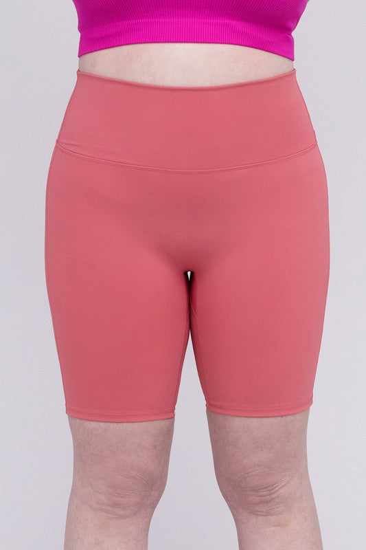 Plus Size Athletic High Rise Biker Shorts