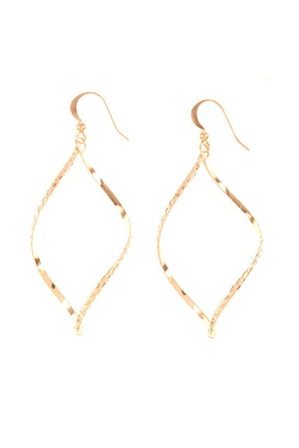 Gold Twisted Drop Earrings