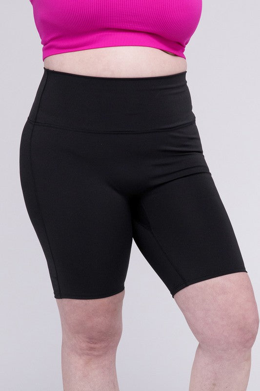 Plus Size Athletic High Rise Biker Shorts