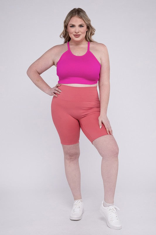 Plus Size Athletic High Rise Biker Shorts